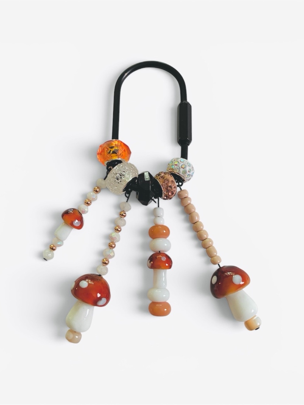 Charm Bags-Multicolor Bead Charm Keyring - Women Bags- Accessories